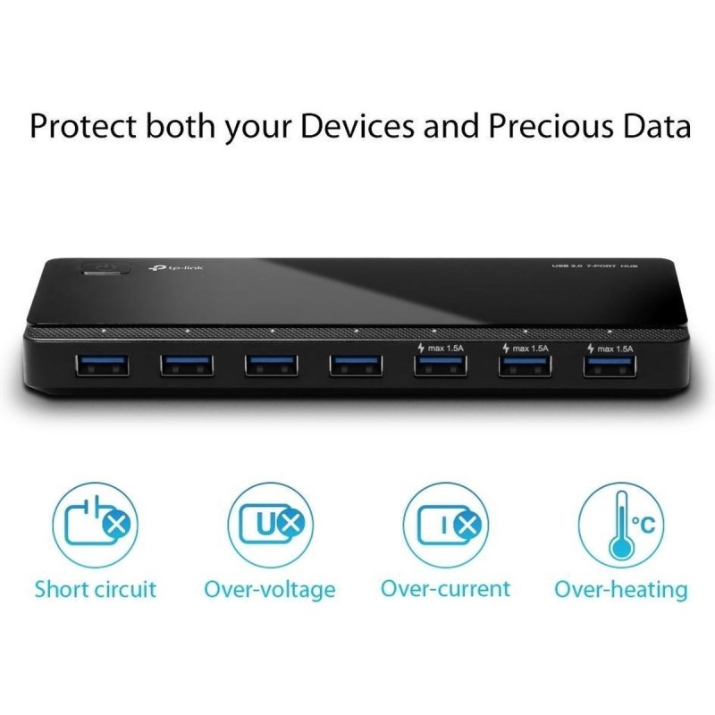 USB-Hub TP-Link 7x USB 3.0 UH700 mit NT 12v/2,5A retail ( zonder Adapter)