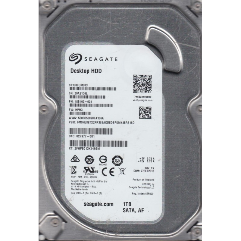 Seagate ST1000DM003 1SB102-021 3.5" Hard Drive 1TB SATA