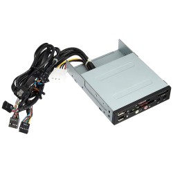SilverStone SST-FP35B - frontpaneel 3,5" kaartlezer met USB/1394/eSATA en audio-aansluitingen