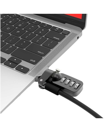 HARD SHELL CLEAR CASE WITH LEDGE LOCK ADAPTOR AND KEYED CABLE LOCK FOR MACBOOK PRO TOUCH BAR 15IN