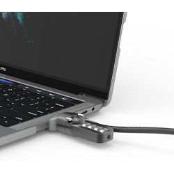 HARD SHELL CLEAR CASE WITH LEDGE LOCK ADAPTOR AND KEYED CABLE LOCK FOR MACBOOK PRO TOUCH BAR 15IN