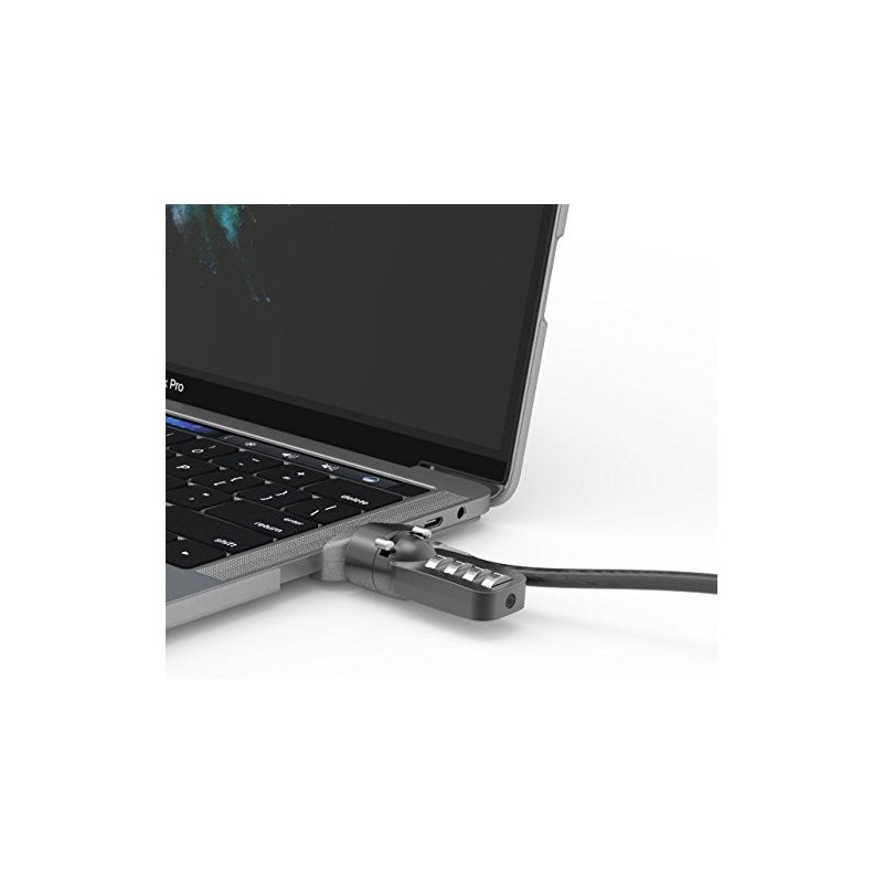 HARD SHELL CLEAR CASE WITH LEDGE LOCK ADAPTOR AND KEYED CABLE LOCK FOR MACBOOK PRO TOUCH BAR 15IN