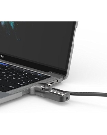 HARD SHELL CLEAR CASE WITH LEDGE LOCK ADAPTOR AND KEYED CABLE LOCK FOR MACBOOK PRO TOUCH BAR 15IN
