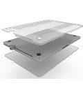 HARD SHELL CLEAR CASE WITH LEDGE LOCK ADAPTOR AND KEYED CABLE LOCK FOR MACBOOK PRO TOUCH BAR 15IN