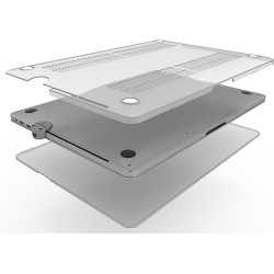 HARD SHELL CLEAR CASE WITH LEDGE LOCK ADAPTOR AND KEYED CABLE LOCK FOR MACBOOK PRO TOUCH BAR 15IN
