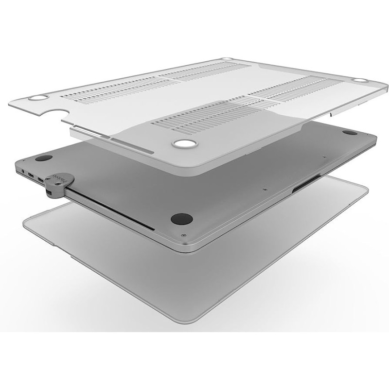 HARD SHELL CLEAR CASE WITH LEDGE LOCK ADAPTOR AND KEYED CABLE LOCK FOR MACBOOK PRO TOUCH BAR 15IN