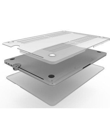 HARD SHELL CLEAR CASE WITH LEDGE LOCK ADAPTOR AND KEYED CABLE LOCK FOR MACBOOK PRO TOUCH BAR 15IN
