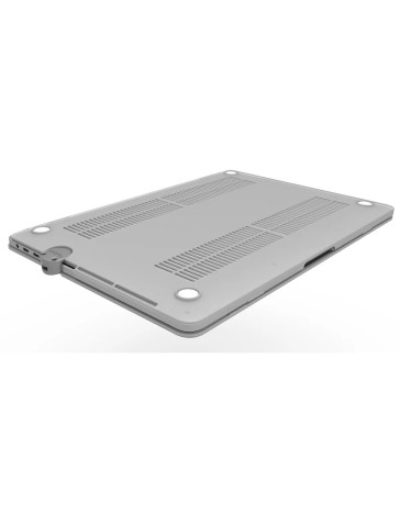 HARD SHELL CLEAR CASE WITH LEDGE LOCK ADAPTOR AND KEYED CABLE LOCK FOR MACBOOK PRO TOUCH BAR 15IN