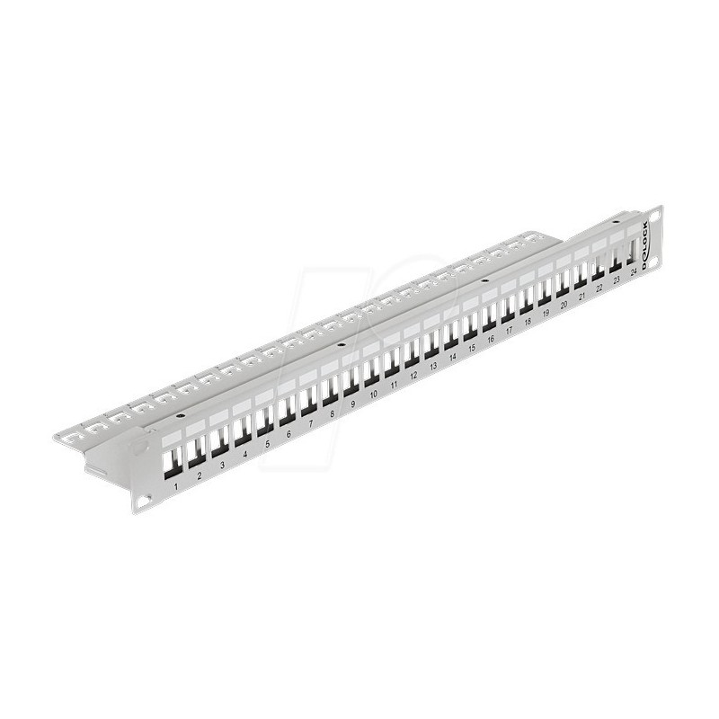 24-PORT KEYSTONE PANEL 19" FRONT PANEL HIGHGRADE STEEL 1U