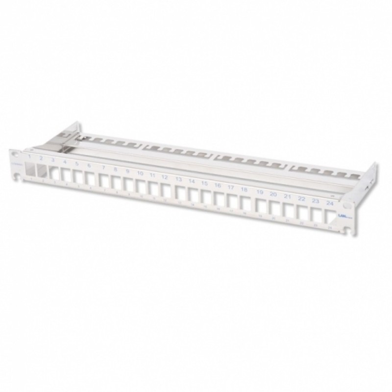 24-PORT KEYSTONE PANEL 19" FRONT PANEL HIGHGRADE STEEL 1U