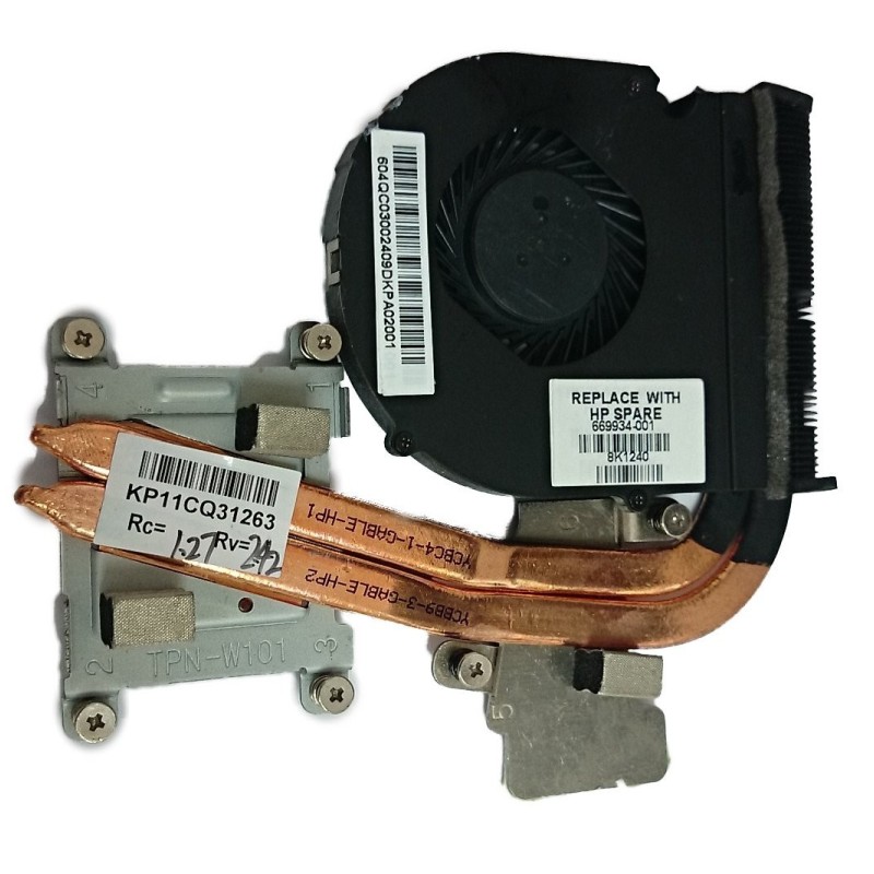 HP Elitebook 8570W CPU Cooling Fan W/Heatsink 696279-001