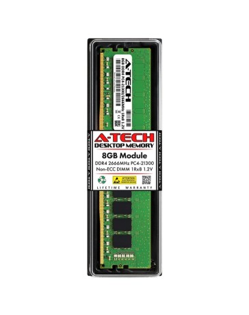 A-Tech 8GB RAM Replacement for Kingston ACR26D4U9S8ME-8 | DDR4 2666MHz PC4-21300 UDIMM Non-ECC 1Rx8 1.2V 288-Pin Memory Module