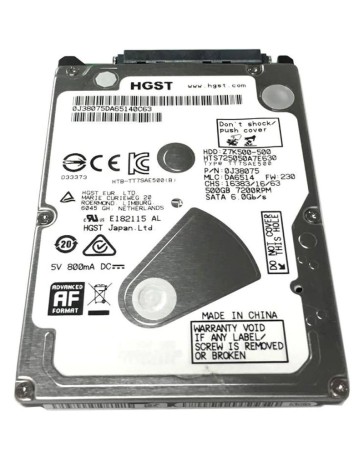HGST Travelstar Z7K500 HTS725050A7E630 (0J38075) 500GB 7200RPM 32MB Cache SATA 6.0Gb/s 2.5-inch
