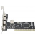 PUSOKEI PCI Card USB 2.0, (4 externe en 1 interne) PCI naar 4-poorts USB 2.0 uitbreidingskaart,