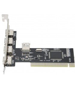 PUSOKEI PCI Card USB 2.0, (4 externe en 1 interne) PCI naar 4-poorts USB 2.0 uitbreidingskaart