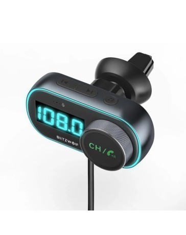 Blitzwolf BW-BC3 Autolader Auto Usb QC3.0 Rgb Bluetooth Auto-oplader