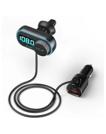 Blitzwolf BW-BC3 Autolader Auto Usb QC3.0 Rgb Bluetooth Auto-oplader