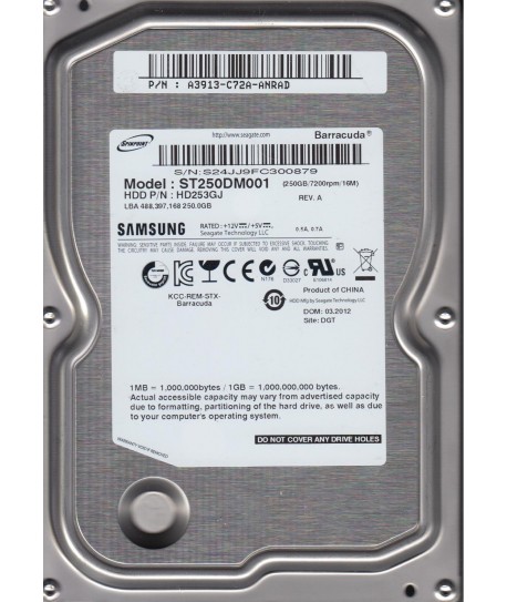 LOT 3 250GB SAMSUNG HD256GM/B HD256GM 3.5" 7200 RPM SATA3 6Gb/s SATA HARD DRIVE