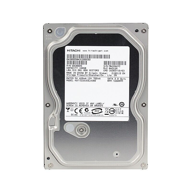 Hitachi 498138-001 HDT721016SLA380 0A38730 160GB SATA 3.5" 7.2k Internal HDD