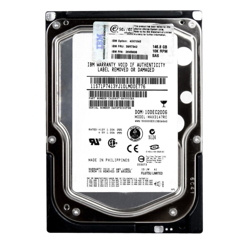 Hot Plug 146GB 10k rpm SAS 3G 3.5