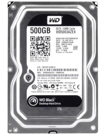 WD 500GB 7.2K RPM SATA 3.5" Hard Drive WD 500GB 7.2K RPM SATA 3.5" Hard Drive