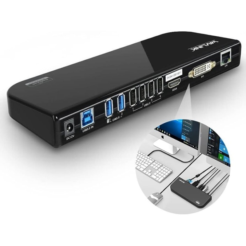 Hdmi Dvi Usb 3.0 Laptop Docking Station