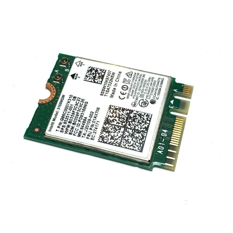 Intel Dual Band 3168NGW WiFi + BT4.2 802.11AC NGFF(M2) HP 852511-001 WLAN Card