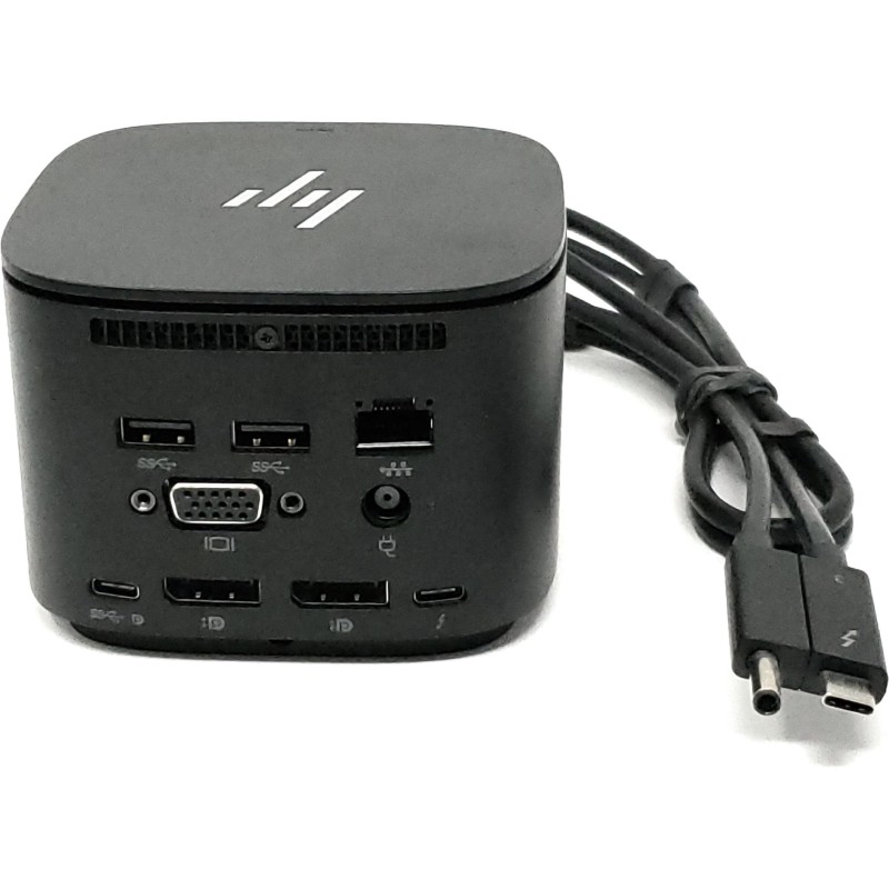 HP Thunderbolt Dock G2 Thunderbolt 3, 5 x USB-C 3.0, Gb LAN, 2 x DisplayPort 1.3, VGA, Audio in/out , no power adapter HP Thunderbolt Dock G2 Thunderbolt 3, 5 x USB-C 3.0, Gb LAN, 2 x DisplayPort 1.3, VGA, Audio in/out , no power adapter