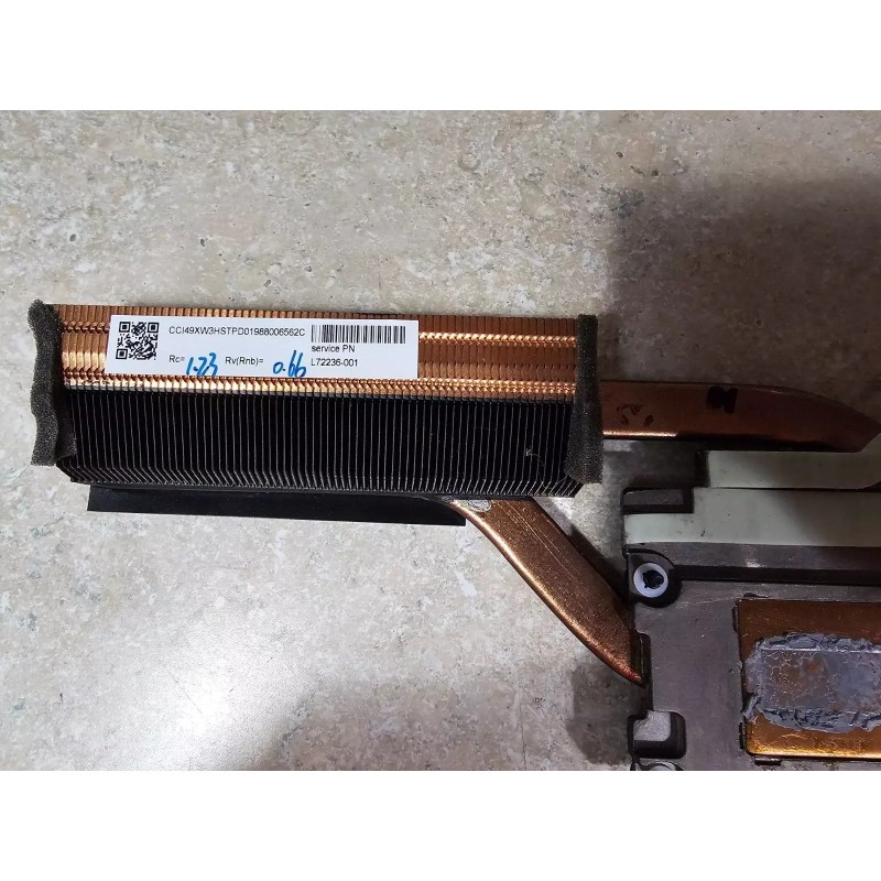HP ZBOOK 17 G6 L72236-001 CPU COOLING HEATSINK ASSEMBLY SHIPS QUICKLY