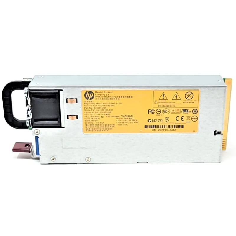 HP HSTNS-PD29 - 750W Platinum Power Supply for Proliant DL360P G8 DL380P G8 DL385P GEN8 G8