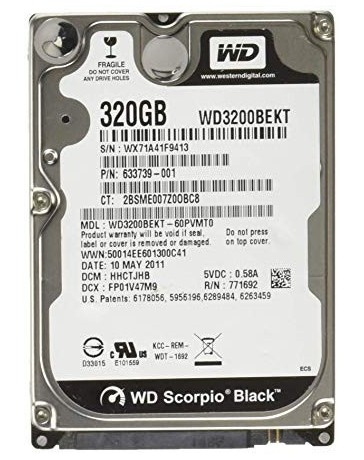Western Digital 320Gb SATA 6G 7.2K rpm 2.5 - Refurbished Western Digital 320Gb SATA 6G 7.2K rpm 2.5 - Refurbished