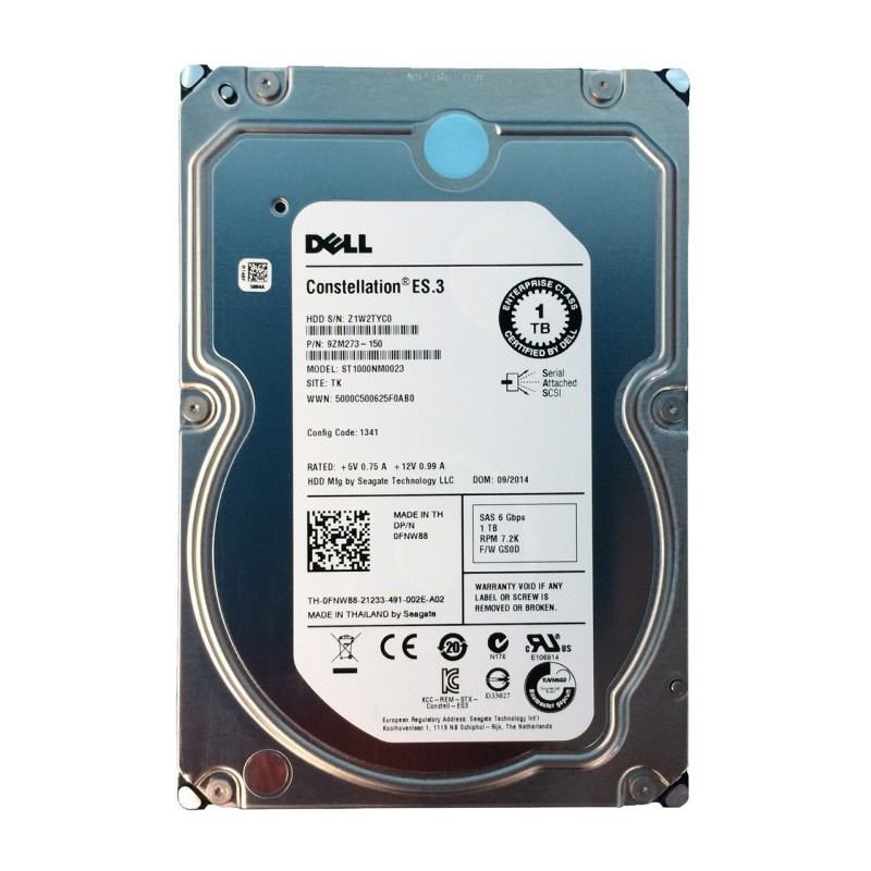 Dell ST1000NM0023, Z1W, TK, PN 9ZM273-150, FW GS0D, Dell 1TB SAS 3.5