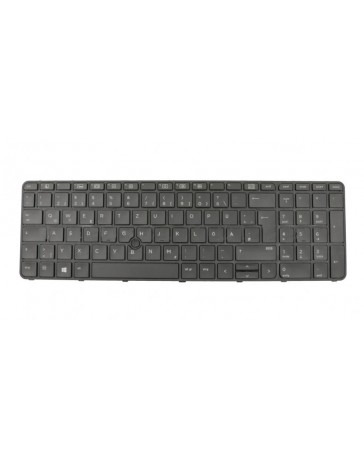 841145-041 original HP keyboard DE (German) black/black with backlight and mouse stick