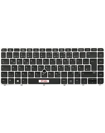 HT-ImEx Keyboard - Colour: Black - Silver Frame - with Lighting - Mouse Stick German Keyboard Layout 820 G3/G4