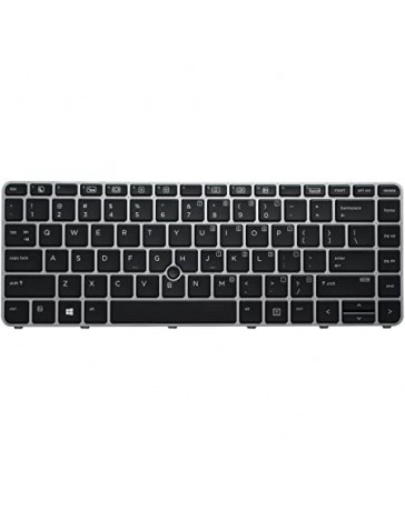 HP 836623-041 With Pointer Silver Frame Backlit Black German Layout Replacement Laptop Keyboard 850 G3/G4