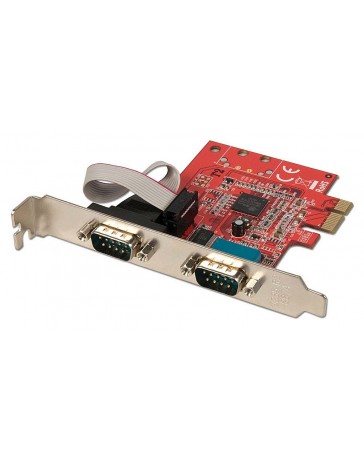 2 Port Serial RS-232, 16C650, 128 Byte FIFO, PCIe Card Low Profile